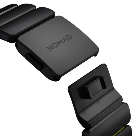 Apple Watch (42 / 44 / SE / 45 / 46 / 49mm) Nomad Stratos Band - Black Titanium - Volt