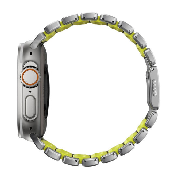 Apple Watch (42 / 44 / SE / 45 / 46 / 49mm) Nomad Stratos Band - Natural Titanium - Volt