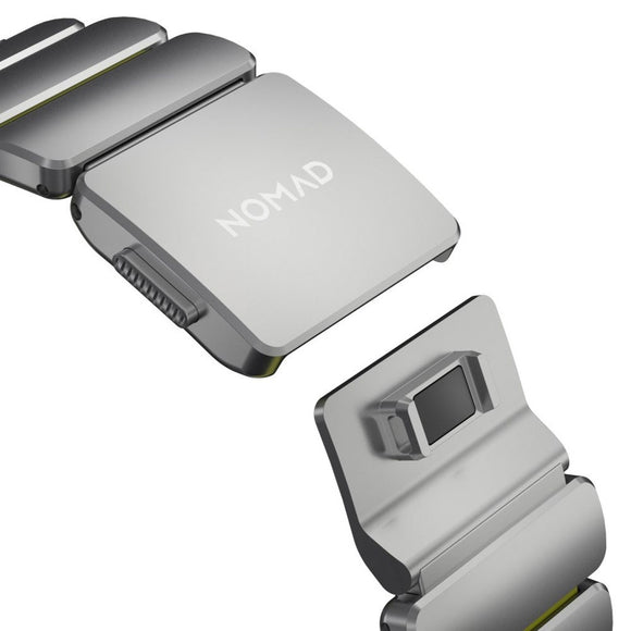 Apple Watch (42 / 44 / SE / 45 / 46 / 49mm) Nomad Stratos Band - Natural Titanium - Volt