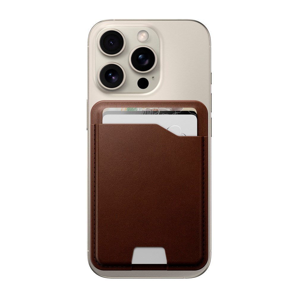Nomad Ecco Leather Mag Wallet m. Apple Find My - MagSafe Kompatibel - Brown