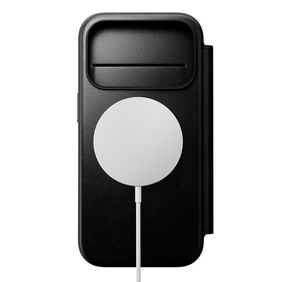 Nomad iPhone 17 Pro Modern Horween Leather Folio Case - MagSafe Kompatibel - Black