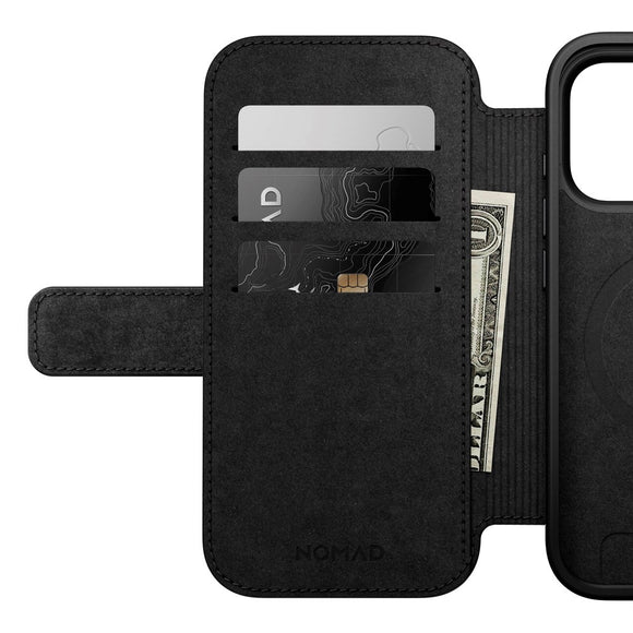 Nomad iPhone 17 Pro Modern Leather Folio Case - MagSafe Kompatibel - Black