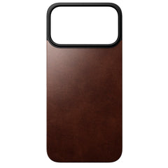 Nomad iPhone 17 Pro Magnetic Horween Leather Back Case - MagSafe Kompatibel - Rustic Brown