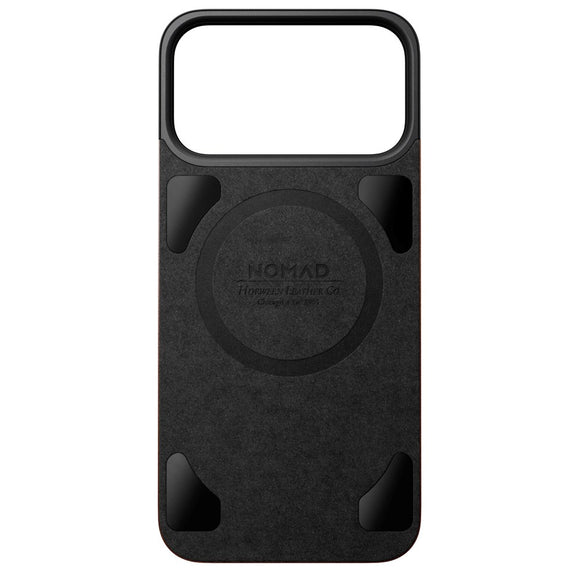 Nomad iPhone 17 Pro Magnetic Horween Leather Back Case - MagSafe Kompatibel - Rustic Brown
