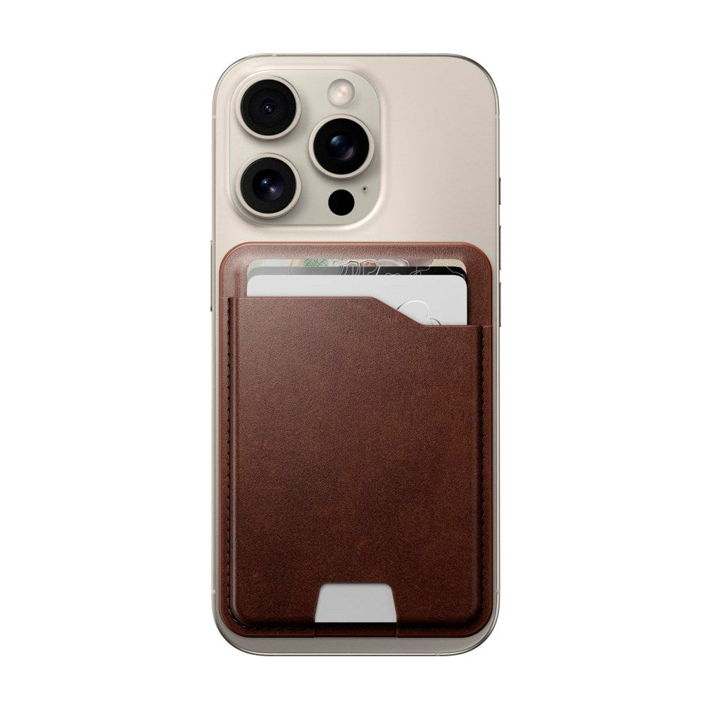 Nomad Horween Leather Mag Wallet m. Apple Find My - MagSafe Kompatibel - Rustic Brown