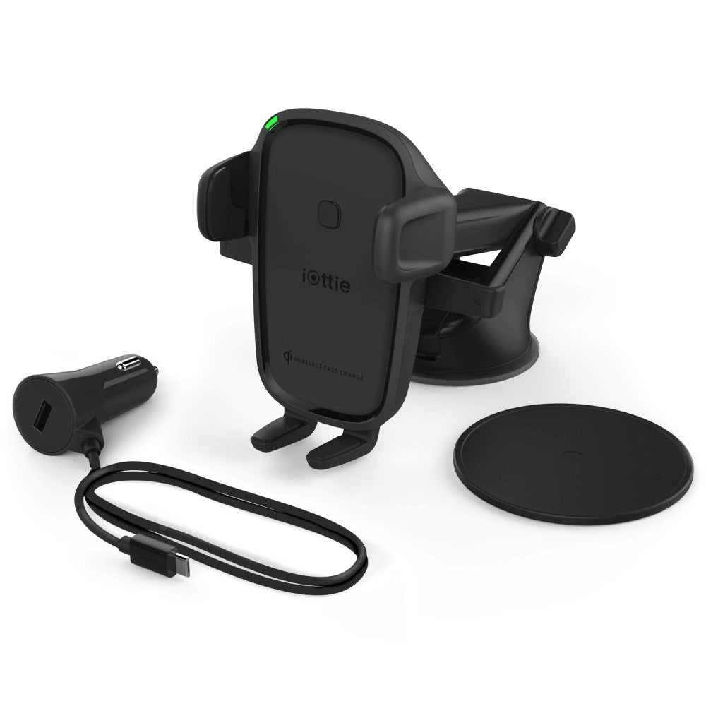 iOttie Easy-One-Touch Qi Mobilholder m. Trådløs Opladning - Instrumentbræt / Forrude - Sort