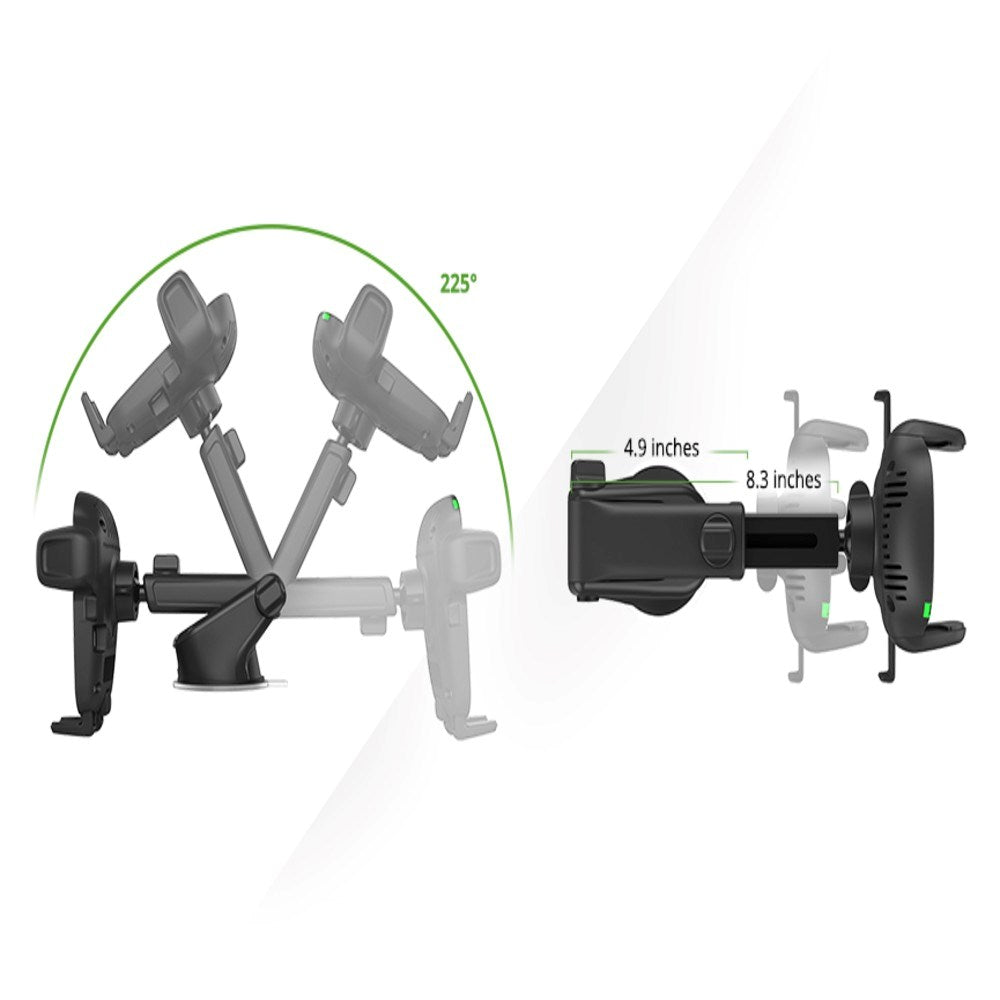 iOttie Easy-One-Touch Qi Mobilholder m. Trådløs Opladning - Instrumentbræt / Forrude - Sort