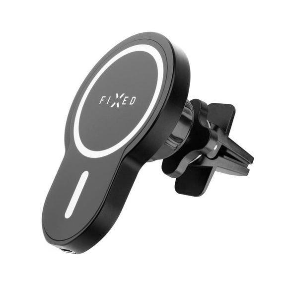Fixed MagClick Magnetisk Mobilholder m. 15w Trådløs Opladning - MagSafe Kompatibel - Sort