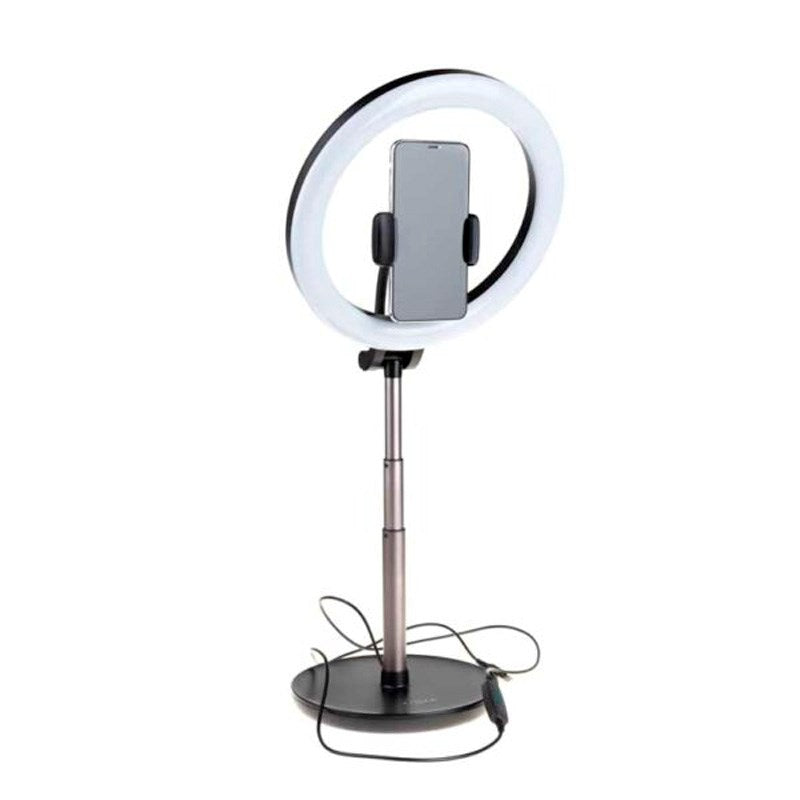 Fixed LED Ring Light Tripod Mobilholder - Sort