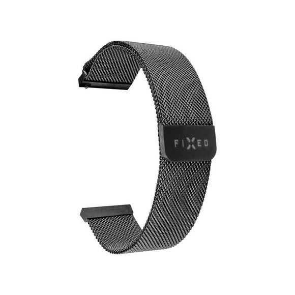 Fixed Universal Smartwatch Mesh Metal Rem (22mm) - Sort