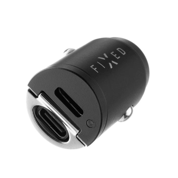 Fixed Biloplader - 2x USB-C PD 30W - Sort