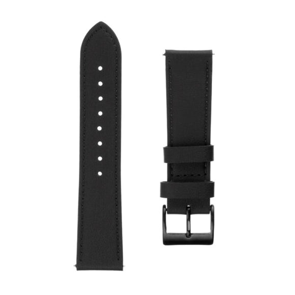Fixed Universal Smartwatch Ægte Læder Rem (20mm) - Sort