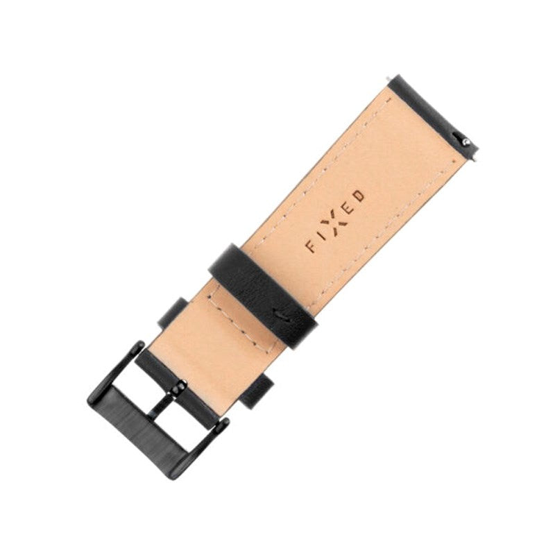 Fixed Universal Smartwatch Ægte Læder Rem (20mm) - Sort