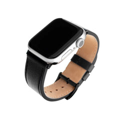Apple Watch (38 / 40 / SE / 41 / 42mm) Fixed Ægte Læder Rem - Sort