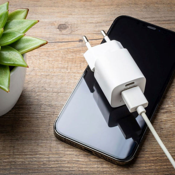 Fixed Mini 20W Vægoplader m. USB-A QC & USB-C PD - Hvid