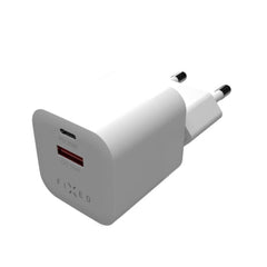 Fixed Mini 20W Vægoplader m. USB-A QC & USB-C PD - Hvid