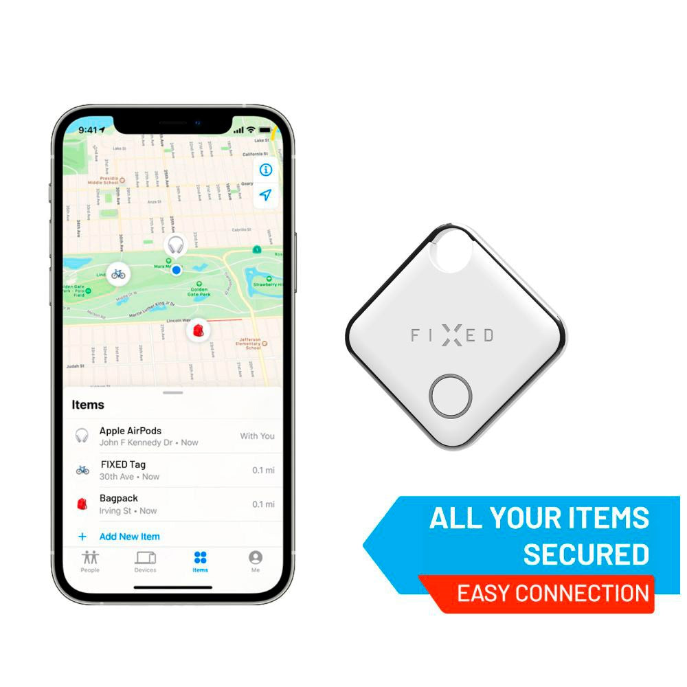 Fixed Tag – Bluetooth GPS Tracker – Apple Find My Kompatibel - 2 Pack - Sort / Hvid