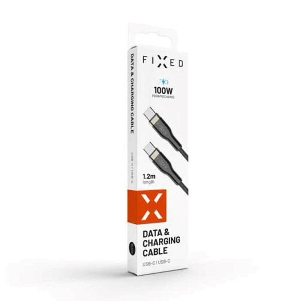 Fixed Metal USB-C til USB-C PD Kabel 100W - 1.2m - Sort