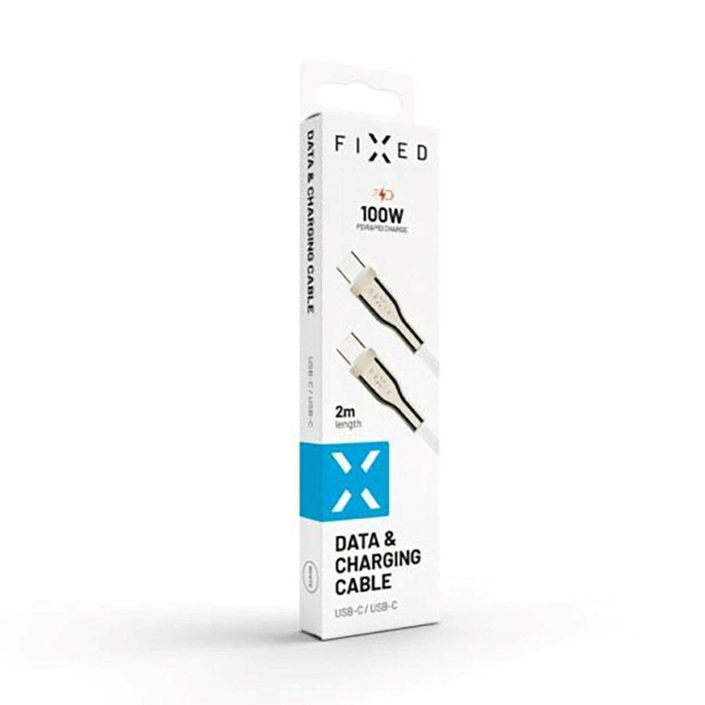 Fixed Metal USB-C til USB-C PD Kabel 100W - 2m - Hvid