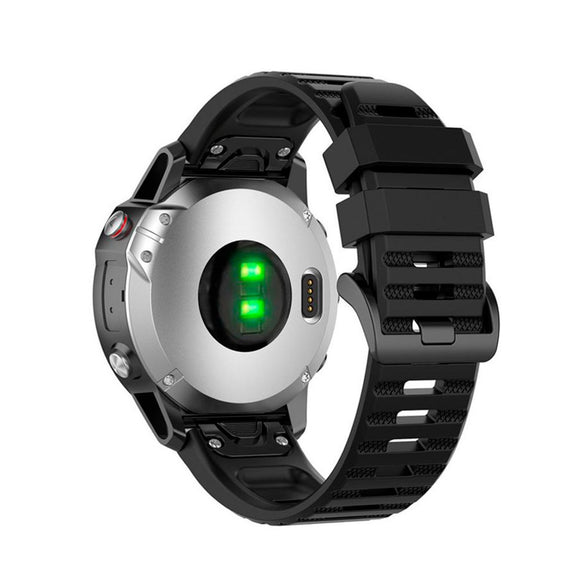 Fixed Universal Garmin 22mm QuickFit Silikone Rem - Sort - (DEMO)