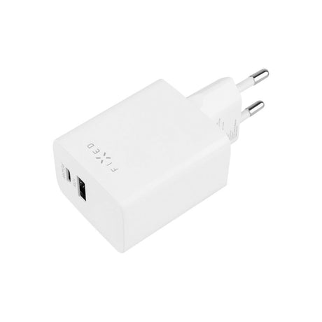 Fixed Mini 45W Vægoplader m. USB-A & USB-C PD - Hvid