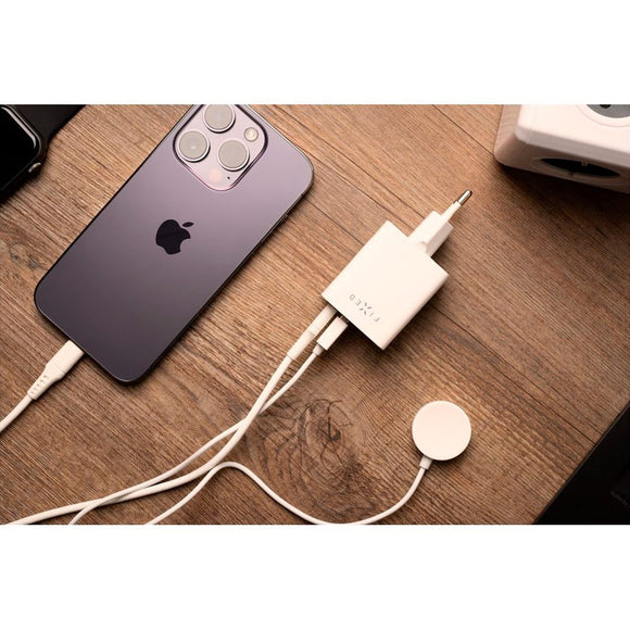 Fixed Mini 45W Vægoplader m. USB-A & USB-C PD - Hvid