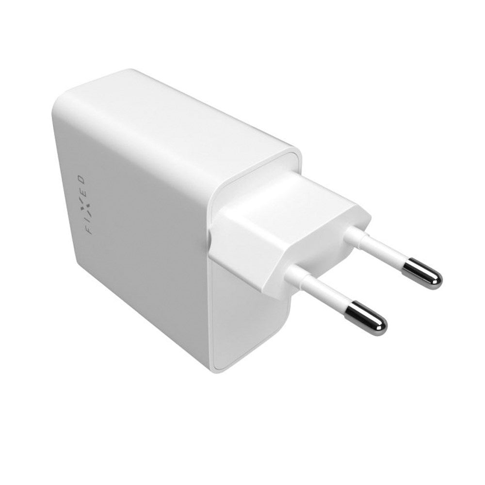 Fixed PD Hurtig Vægoplader 65W 2x USB-C - Hvid