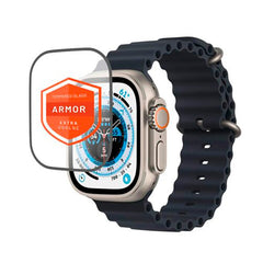 Apple Watch Ultra 3/2/1 (49mm) Fixed Armor Hærdet Glas Skærmbeskyttelse - Sort Kant