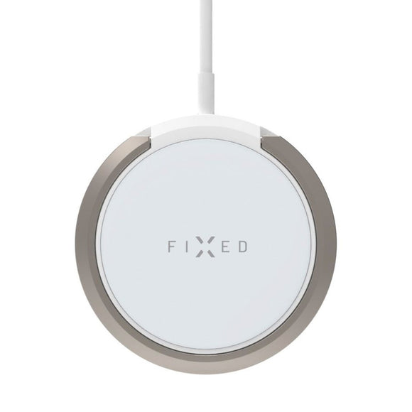 Fixed MagPad Magnetisk Trådløs Oplader 15W - MagSafe Kompatibel - Hvid