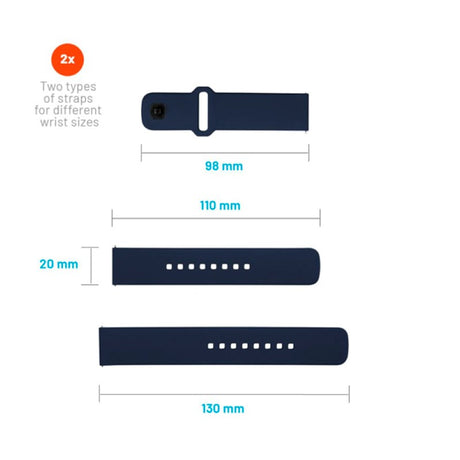 Fixed Universal Smartwatch Sporty Silikone Rem (20mm) - Blå
