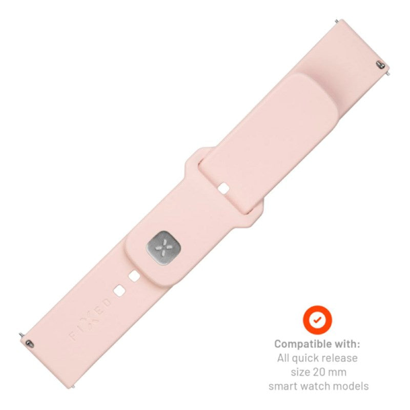 Fixed Universal Smartwatch Sporty Silikone Rem (20mm) - Lyserød
