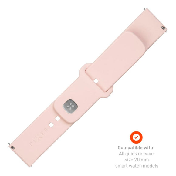 Fixed Universal Smartwatch Sporty Silikone Rem (20mm) - Lyserød