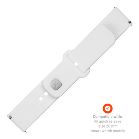 Fixed Universal Smartwatch Sporty Silikone Rem (20mm) - Hvid