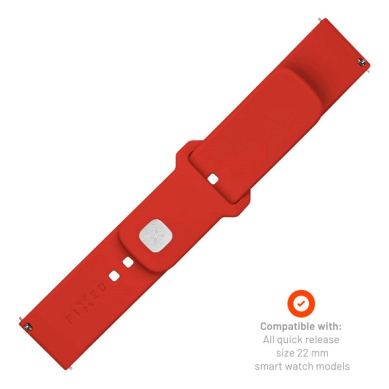 Fixed Universal Smartwatch Sporty Silikone Rem (22mm) - Rød