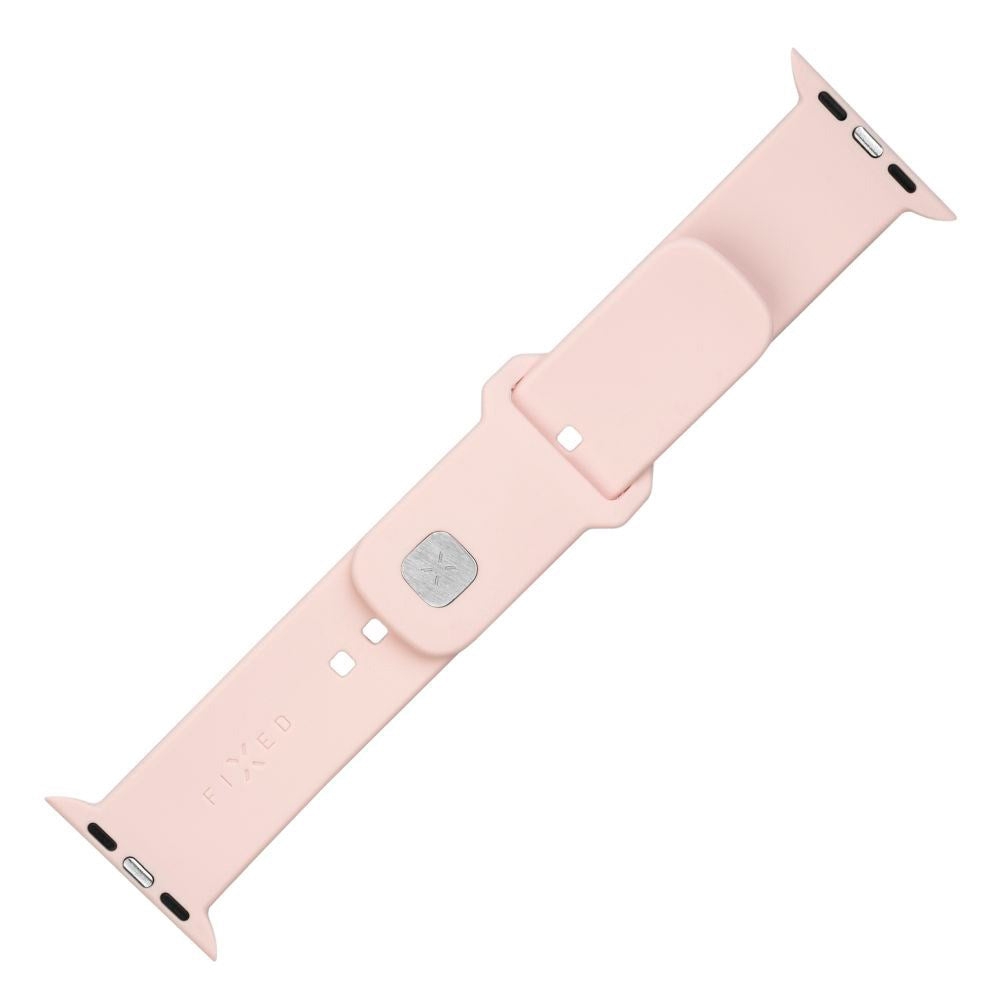 Apple Watch (42/44/SE/45/46/49mm) Fixed Sporty Silikone Rem Sæt - Lyserød
