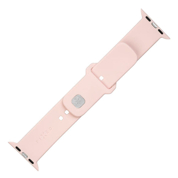 Apple Watch (42/44/SE/45/46/49mm) Fixed Sporty Silikone Rem Sæt - Lyserød