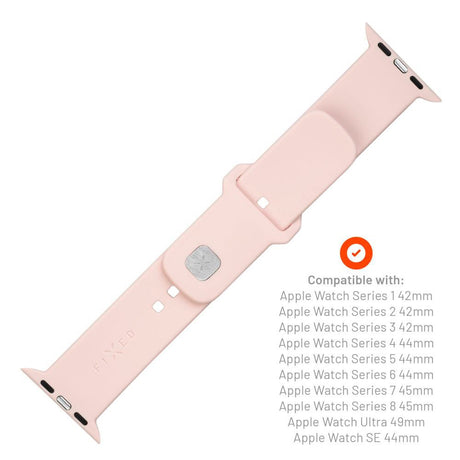 Apple Watch (42/44/SE/45/46/49mm) Fixed Sporty Silikone Rem Sæt - Lyserød