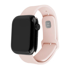 Apple Watch (42/44/SE/45/46/49mm) Fixed Sporty Silikone Rem Sæt - Lyserød