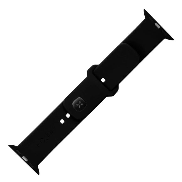 Apple Watch (38/40/SE/41/42mm) Fixed Sporty Silikone Rem Sæt - Sort