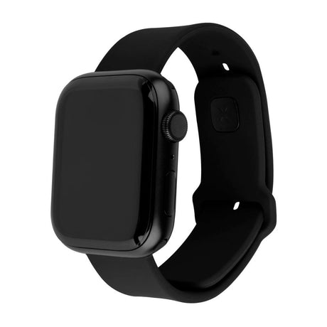Apple Watch (38/40/SE/41/42mm) Fixed Sporty Silikone Rem Sæt - Sort