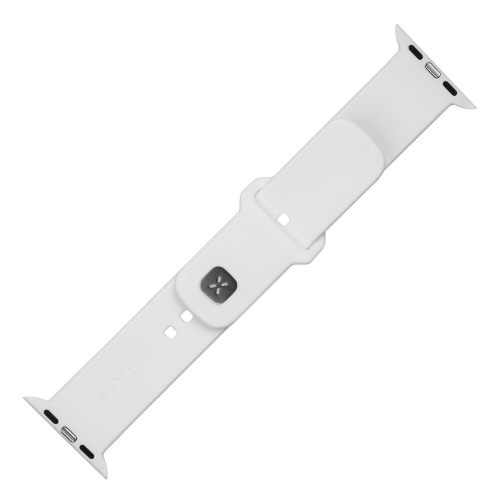 Apple Watch (38/40/SE/41/42mm) Fixed Sporty Silikone Rem Sæt - Hvid