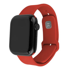 Apple Watch (42/44/SE/45/46/49mm) Fixed Wide Sporty Silikone Rem Sæt - Rød
