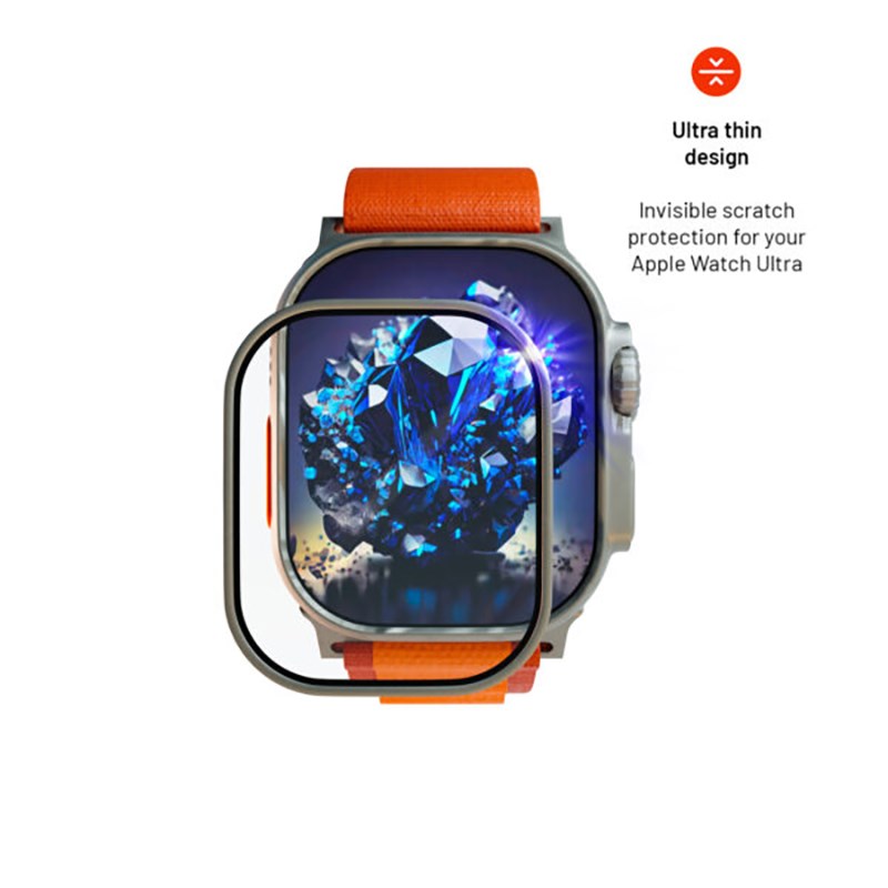 Apple Watch Ultra 4/3/2/1 (49mm) Fixed Safirglas Skærmbeskyttelse m. Metalramme - Gennemsigtig