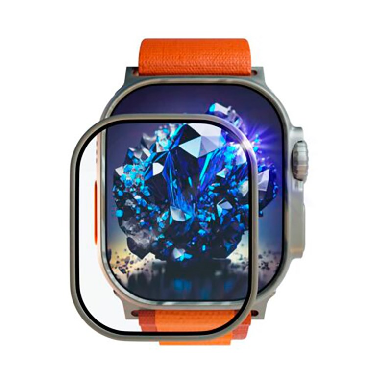 Apple Watch Ultra 4/3/2/1 (49mm) Fixed Safirglas Skærmbeskyttelse m. Metalramme - Gennemsigtig