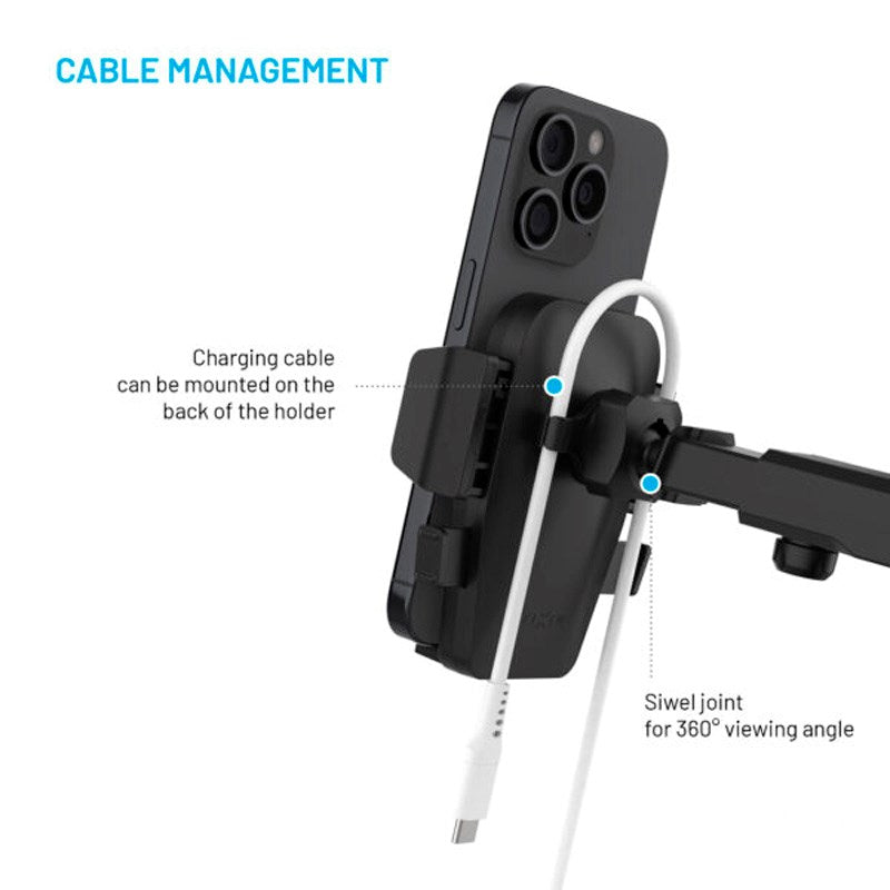 Fixed Iconiq XXL (Maks. Mobil Bredde: 5.3 - 8.3 cm) Mobilholder til Instrumentbræt / Forrude - Sort