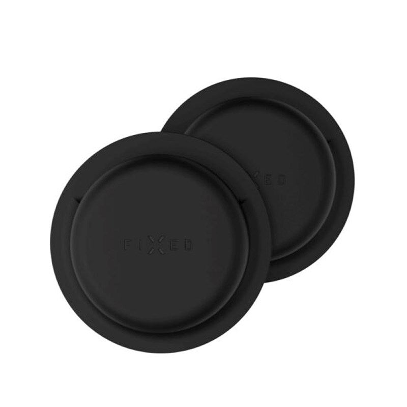Fixed Silikone Sticker Cover til Apple AirTag 1. & 2. Gen. - 2 stk - Sort