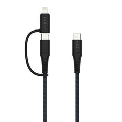 Fixed 2-i-1 60W USB-C til Lightning Kabel 2m - Sort
