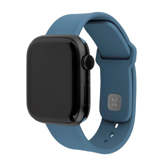 Apple Watch (42 / 44 / SE / 45 / 46 / 49mm) Fixed Sporty Silikone Rem Sæt - Lyseblå