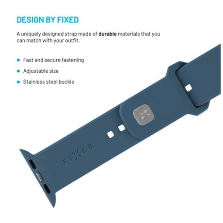 Apple Watch (42 / 44 / SE / 45 / 46 / 49mm) Fixed Sporty Silikone Rem Sæt - Lyseblå