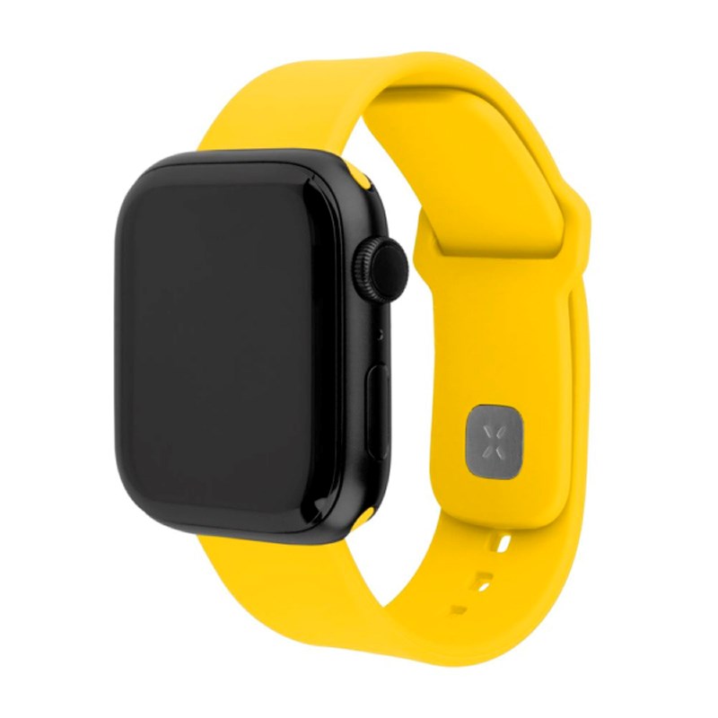 Apple Watch (42 / 44 / SE / 45 / 46 / 49mm) Fixed Sporty Silikone Rem Sæt - Gul
